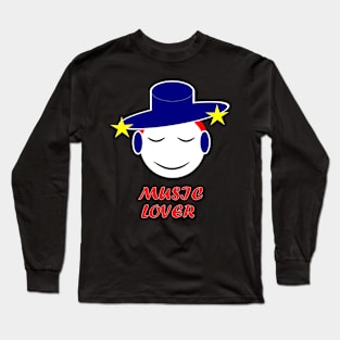 music lover cute guy Long Sleeve T-Shirt